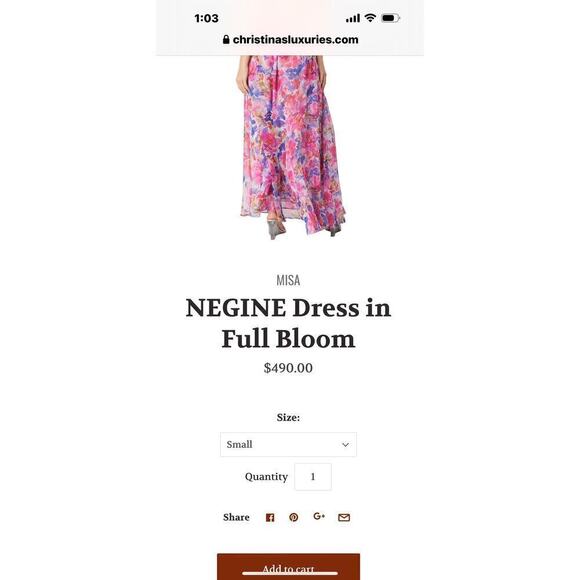 Misa Adjustable Straps Full Bloom NEGINE  Maxi Dress Pink Size XS NWOT - Picture 11 of 11